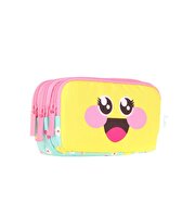 Kaukko Kids 3 Bölmeli Cute Face Daisy Kalem Çantası