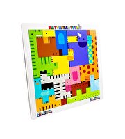 Ahşap Hayvanlar Bul Tak Tetris Beyaz Puzzle