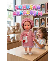 Konuşan Ezgi Pembe Elbiseli Et Bebek 50 Cm