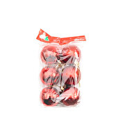 Yılbaşı Ağaç Süsü 6'lı Büyük Kırmızı Renk Top