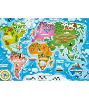 Ks Puzzle Colorful World Map Jumbo Boy Puzzle 50 Parça