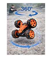 Uzaktan Kumandalı Led Işıklı ve Müzikli Akrobat Araba 360° Dönebilen Stunt Araba Turuncu