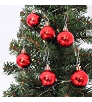 Ağaç Süsleme Topları 6'lı Set Kırmızı 4 Cm