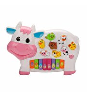 Türkçe Hayvan Sesli İnek Görünümlü Piyano Beyaz