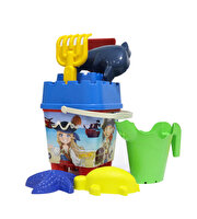 Resimli Mavi Kapaklı Full Parçalı Yeşil Suluklu Dev Kova Seti 1029