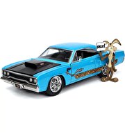 Jada Looney Tunes Roadrunner Plymouth 1970 1:24 Ölçek Araba ve Figür 7 Cm