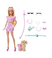 Barbie Uyumlu Dostlar Sarı Saçlı Bebek ve Köpekçiği JFP36