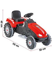 Mega Traktör 12V Akülü Kırmızı