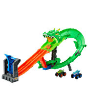 Hot Wheels Monster Trucks Köpek Balığı ve Dinozor Korkunç Ejderhaya Karşı Oyun Seti JFR06