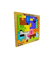 Eğitici Ahşap Oyuncak Hayvanlar Animals Puzzle Tetris