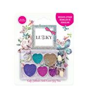 Lukky 6 Renkli̇ Yıldız Desenli Parıltılı Göz Farı Paleti̇ ve Fırçası