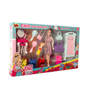 Cindy Makyaj Masalı Dolaplı Oyun Seti Pembe Elbiseli