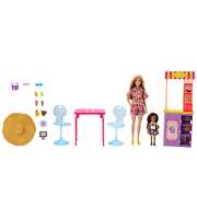 Barbie Yaz Tatili Bebek ve Smoothie Standı Oyun Seti JLX41