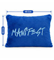 Manifest Mavi Peluş Kırlent 35×45 Cm