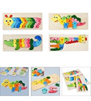 Ahşap Tırtıl Sayı Puzzle