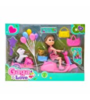 Gaga Love ve Köpeği Motosiklet Gezisi Pembe