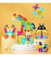 Ahşap Renkli Arı Sayı Puzzle