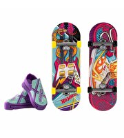 Hot Wheels Skate Retro Temalı İkili Parmak Kaykay ve Ayakkabı Paketleri HXL19