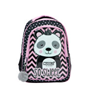 Muggle Tek Bölmeli Panda Siyah Anaokulu Sırt Çantası 7327