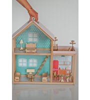 Ahşap Merdivenli Ev 1003 Mavi