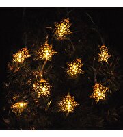 Yılbaşı Pilli Kar Tanesi Figürlü Led Işık 3 Metre