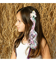 Lukky Unicorn Klipsli Mavi/Pembe Saç Tokası 35 Cm