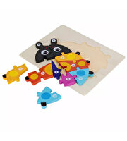 Ahşap Renkli Uğur Böceği Sayı Puzzle