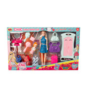 Cindy Makyaj Masalı Dolaplı Oyun Seti Mavi Elbiseli
