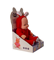 Tavşanlı Kostümlü Sesli Roza Et Bebek Kırmızı