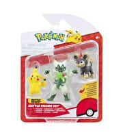 Pokemon Battle 3'lü Fi̇gür Seti̇ Pikachu Floragato Litleo