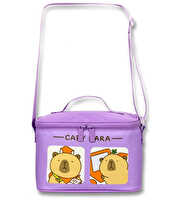 Capybara Desenli Lila Termal Beslenme Çantası