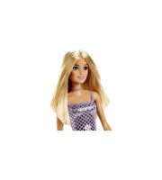 Barbie Pırıltılı Bebekler Mor Parlak Elbiseli HJR93