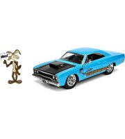 Jada Looney Tunes Roadrunner Plymouth 1970 1:24 Ölçek Araba ve Figür 7 Cm