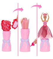 Barbie Petal Pop Gül Elbiseli Bebek JMF59