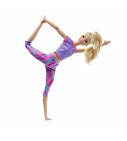 Barbie Sonsuz Hareket Bebeği Mor Renkli Spor Kıyafeti ile Sarışın GXF04