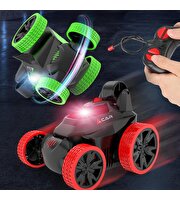 Uzaktan Kumandalı Akrobatik Zıppır Şarjlı Araba Yeşil