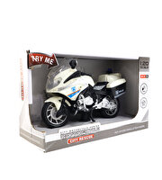 Sesli Işıklı Beyaz Polis Motosikleti