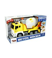 1:16 Ölçekli Sesli Işıklı Beton Mikseri Sarı