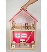 Ahşap Merdivenli Ev 1001 Pembe