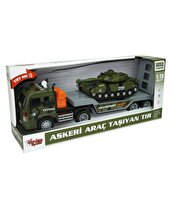 1:16 Ölçekli Sesli Işıklı Askeri Tank Taşıyan Tır