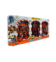 3'lü Büyük Dönüşebilen Robotlar Turuncu Siyah Kırmızı