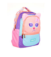 Kaukko Kids Cute Face Cat Okul Çantası