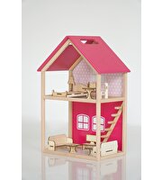 Ahşap Merdivenli Ev 1001 Pembe