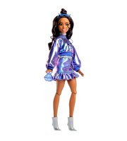 Barbie Deluxe Style Stil İkonu Bebek Metalik Mavi Üst ve Etekli JFP42