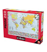 Anatolian 260 Parça Puzzle Dünya Haritası