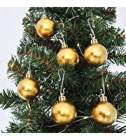 Ağaç Süsleme Topları 6'lı Set Mat Altın 4 Cm