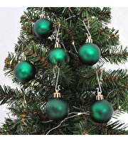 Ağaç Süsleme Topları 6'lı Set Mat Yeşil 4 Cm