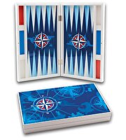 Elegance Parlak Pusula Desenli Mavi Tavla