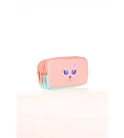 Kaukko Kids 3 Bölmeli Cute Face Cat Kalem Çantası