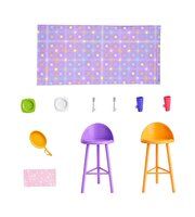 Barbie Portatif Tatil Evi Bebek ve Oyun Seti HRJ77